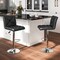 Costway Modern Bar Stools Set of 2 PU Leather Upholstered Swivel Counter Stools with Back Black/Brown/White
